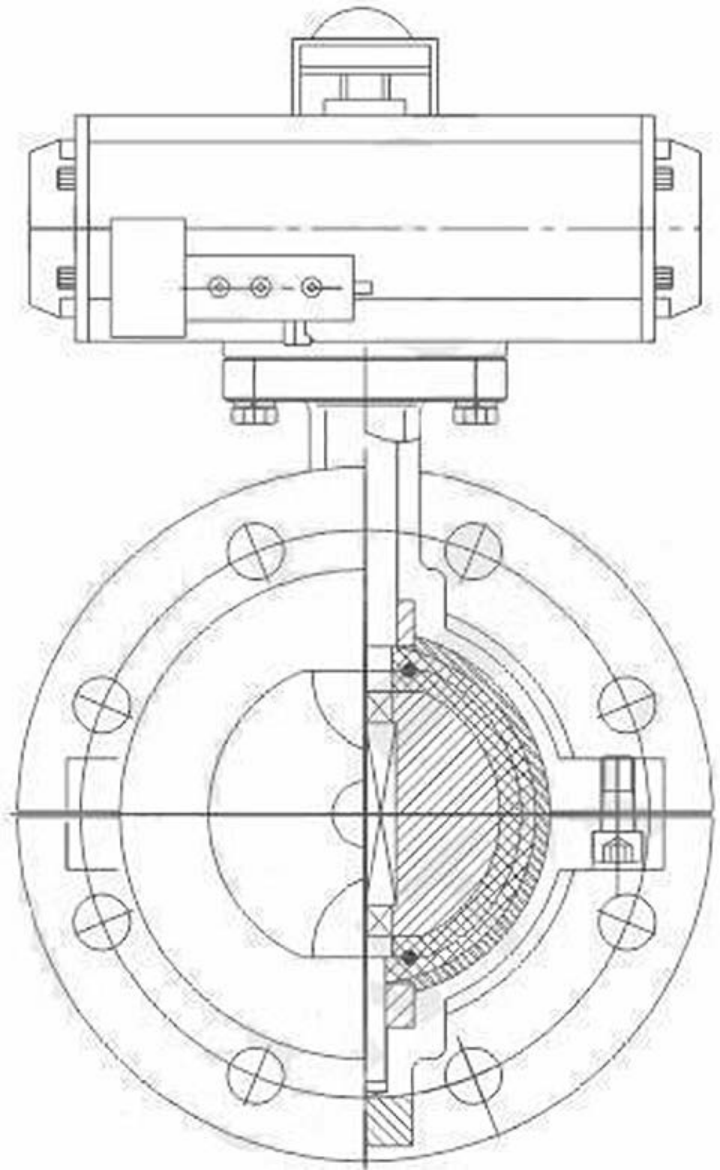 Pneumatic Fluorine Lining Control Butterfly Valve Parameter Diagram