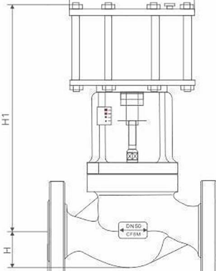 Pneumatic Piston Cut-off Valve Straight Through Structure