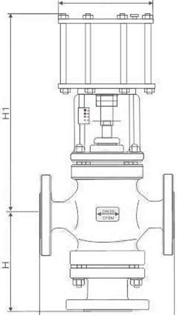 Pneumatic Piston Cut-off Valve Three-way Structure